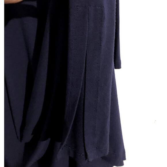 Eileen Fisher Viscose Jersey Round Neck Short Sleeve Dress Blue Petite Large PL - Picture 5 of 6
